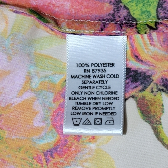 Susan Graver Cottagecore Floral Beige Sheer Kimono Duster Wrap Women's (S) - Picture 6 of 7